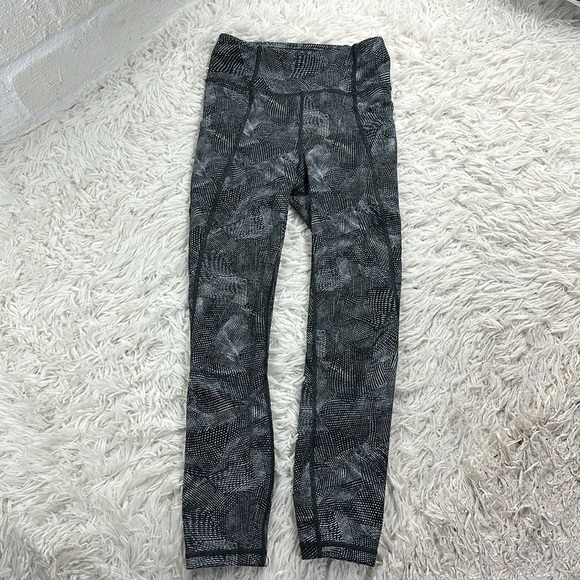 Lululemon Time To Sweat Crop 23" Velocity Mesh Island Mist Black - Picture 1 of 6